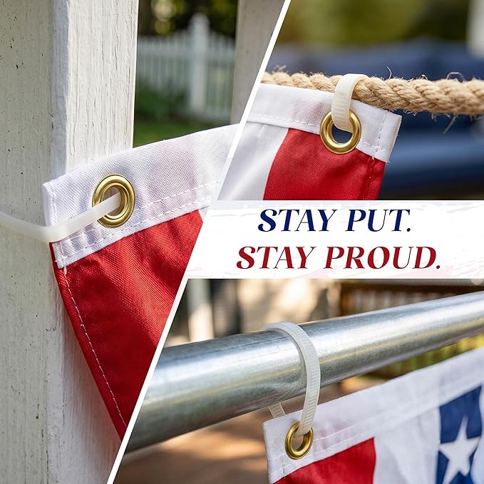 HOOSUN 4 Pack American Flag Bunting for Outside,Patriotic 4th of July Decorations,3x6 FT Patriotic Bunting Flags Memorial Day Decor,Red White and Blue Pleated Fan Flag,American Flags Banners for Porch