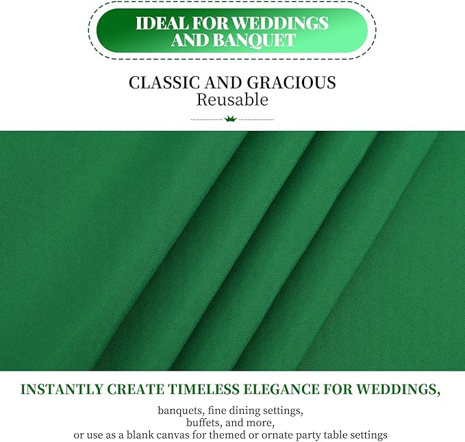 fani 10 Pack 120 Inch Round Tablecloth, Green Polyester Fabric Table Cloth for Round Table, Stain and Wrinkle Washable Table Cover for Wedding Party Dining Table Buffet Banquet Restaurant and Camping