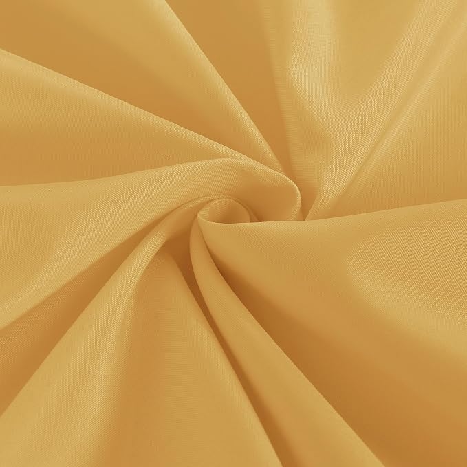 Obstal 2 Pack Table Clothes for 6 Foot Rectangle Tables - Water Resistant Washable Fabric Polyester Rectangle Table Cover Protector for Wedding, Banquet and Trade Shows, 72L x 30W Inches, Gold