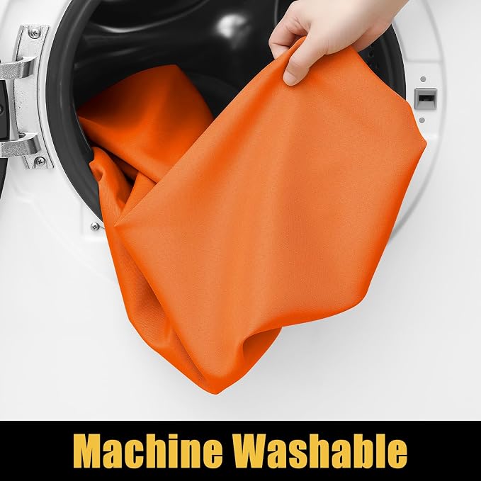 Smiry 6 Pack Rectangle Picnic Table Cloth, Waterproof Elastic Fitted Tablecloths, Washable Polyester Rectangular Patio Table Cover for Camping, Indoor and Outdoor (Orange, 30"x72")