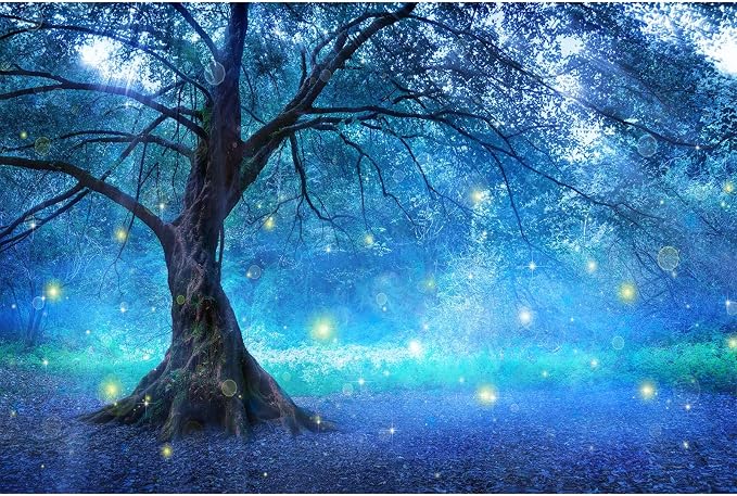 Fantasy Forest Backdrop Fairy Tree Glitters in Mystic Forest Photography Background Garden of Eden Backdrop Tree of Life Backgrounds Tree of Knowledge Backdrops for Birthday Party Background 8x6ft
