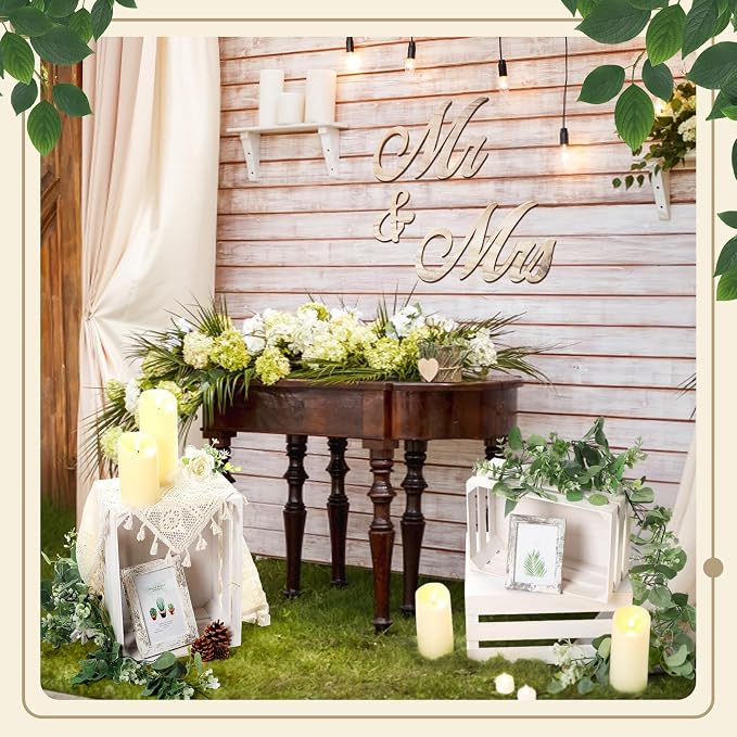 Yuntau 11 Pcs Rustic Nesting Wedding Decoration Farmhouse Wood Crates for Display Decorative Storage Baskets for Bridal Shower Birthday Party Centerpiece(White)