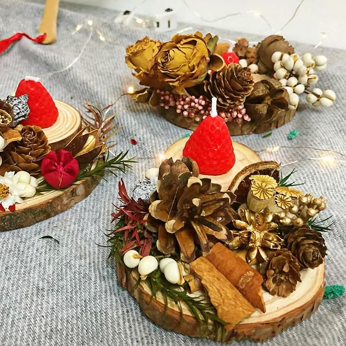 Sancodee 8 Pcs Large Unfinished Wood Slices, 6-7 Inches Wood Slabs for Centerpieces Natural Wooden Circle, DIY Wood Centerpieces for Tables Wedding Party Door Sign Decor