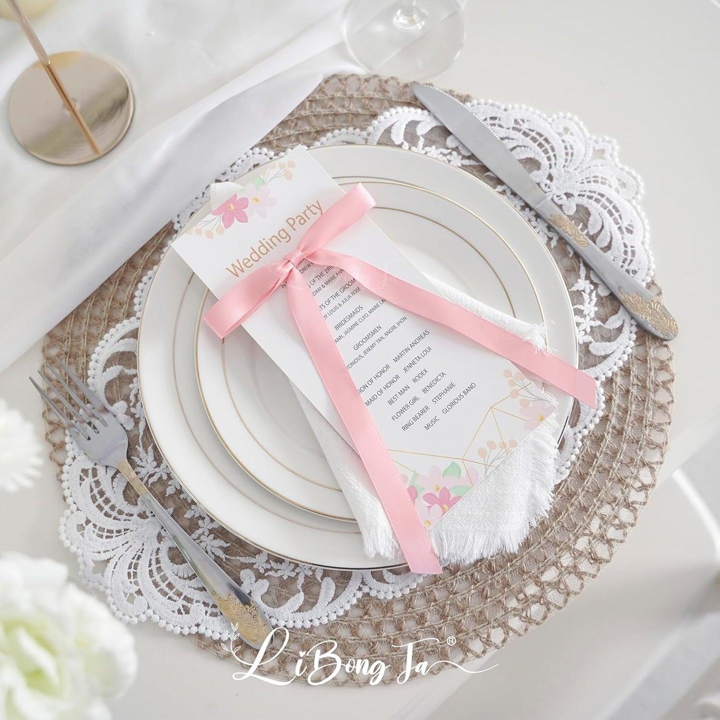 50 PCs Pink Bow 5 Inch Long Tail Bows for Gift Wrapping, Easter Bow Party Decorations, Twist Tie Bows, Satin Bows for Crafts, Premade Bows for Presents, Treat Bags, Bottles, Cakes