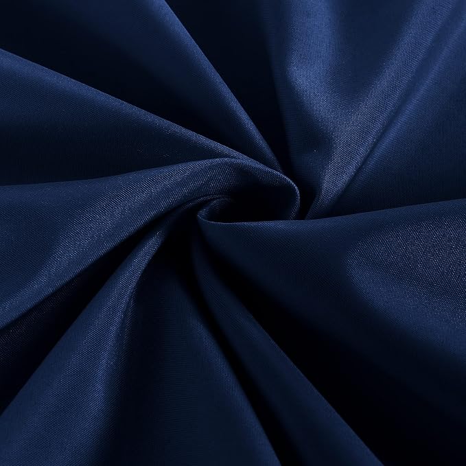 Obstal 2 Pack Table Clothes for 8 Foot Rectangle Tables - Water Resistant Washable Fabric Polyester Rectangle Table Cover Protector for Wedding, Banquet and Trade Shows, 96L x 30W Inches, Navy