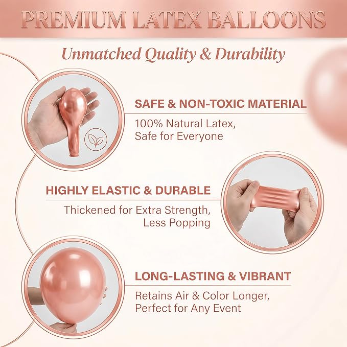 Hiins Balloon Column Kit Set of 2 With Balloons Included - with Base, and Pole,Balloon Tower Backdrop Decoration for Wedding, Baby Shower, Birthday Party, or Bachelorette Parties (Rose)
