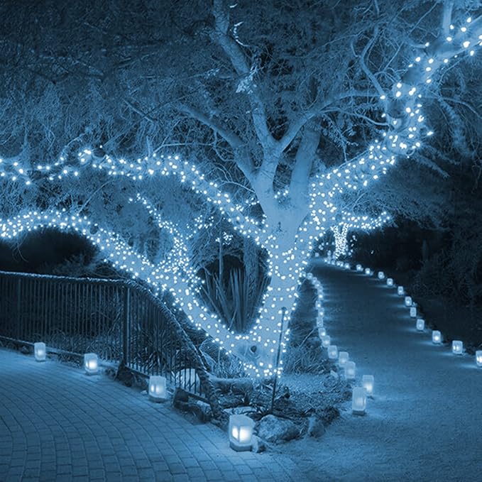Dazzle Bright Christmas String Lights, 100 LED 33 FT Connectable Fairy Lights with 8 Modes, Waterproof Christmas Decorations for Indoor Outdoor Holiday Party Home Tree Decor (White)