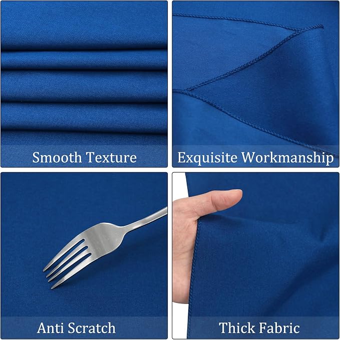 Fivenl 8 Pack Premium Round Tablecloth 90 Inch Round Table Covers Washable Polyester Fabric Round Table Clothes for Wedding Party Reception Banquet Buffet Restaurant (Royal Blue, 90 Inch)