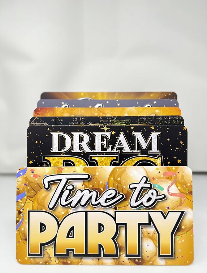 KING PROPS Graduation Photo Booth Prop Decorations 6 Count, Any Graduation Party, Water Proof Multi Color Double Sided Gold and Black Selfie Photoshoot Party Props