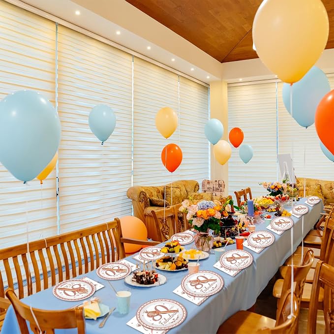 gisgfim 50 Guests 80th Birthday Plates and Napkins 80th Decorations for Women, Fabulous Happy Birthday Party Rose Gold Tableware Set Cheers To 80 Years Party Supplies Table Decors for Girl 200PCS