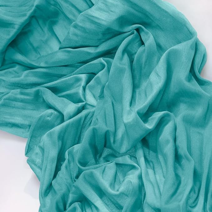 MLMC Teal Table Runner 10ft Rustic Spring Cheesecloth Table Runner Gauze Cheese Cloth Centerpiece Decororations 35x120 Inches for Easter Wedding Baby Shower Outdoor Picninc Decor