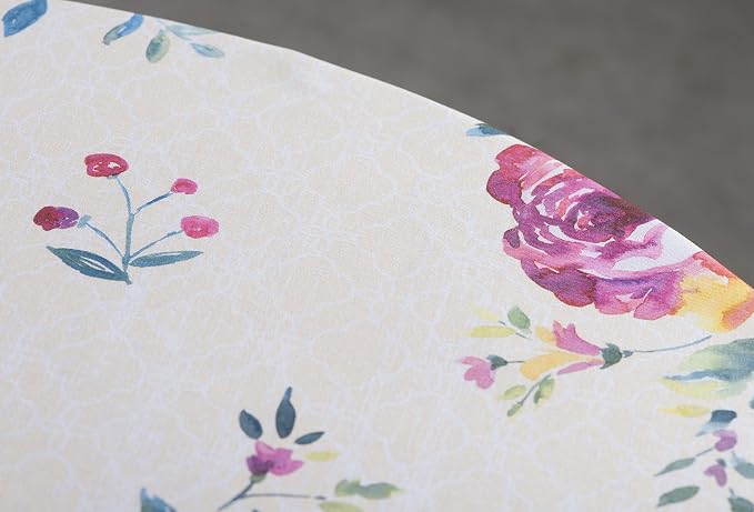 Maison d' Hermine Table Cloth Round Table 100% Cotton 69 Round Inches Tablecloth Reusable Decorative for Dining Kitchen Room Farmhouse Party Home Hotel Restaurant Spring Summer - Rose Garden