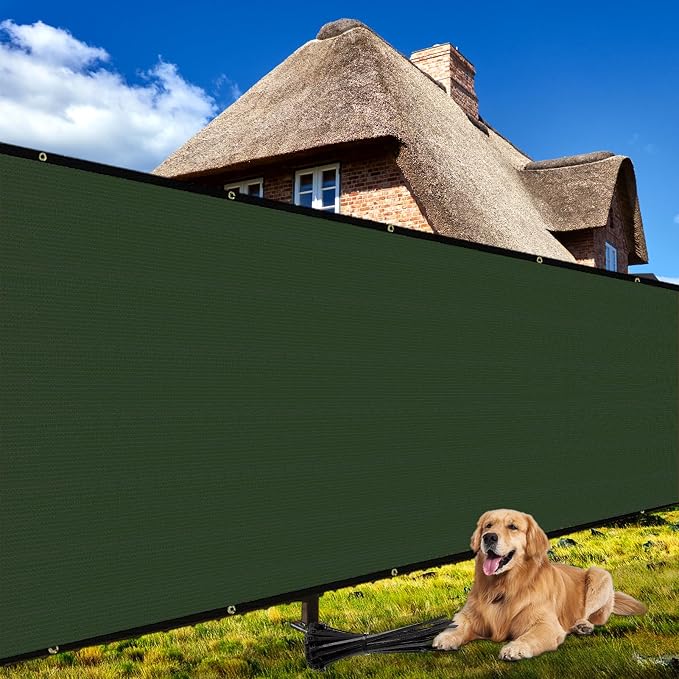 Shade&Beyond 3' X 16' Fence Privacy Screen Heavy Duty 170 GSM Fencing Mesh Shade Net Cover for Wall Garden Back Yard Outdoor Home Decoration, Green