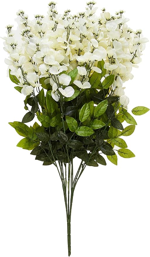Admired by Nature GPB392-CREAM Artificial Wisteria Hanging Flowers Bush, Cream, 15 Stem, C.Cream-392