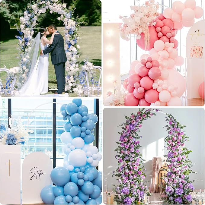 Putros Arch Backdrop Stand 7.2ft, Metal Wedding Arch Stand, White, Arched Background Frame for Birthday Party, Baby Shower, Graduation, Photography Decoration
