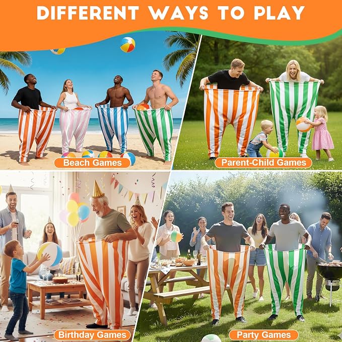 Granny Pants Outdoor Game,Giant Oversized Granny Funny Pants Set with Bouncy Balls & Pump for Family Reunion Party Field Game