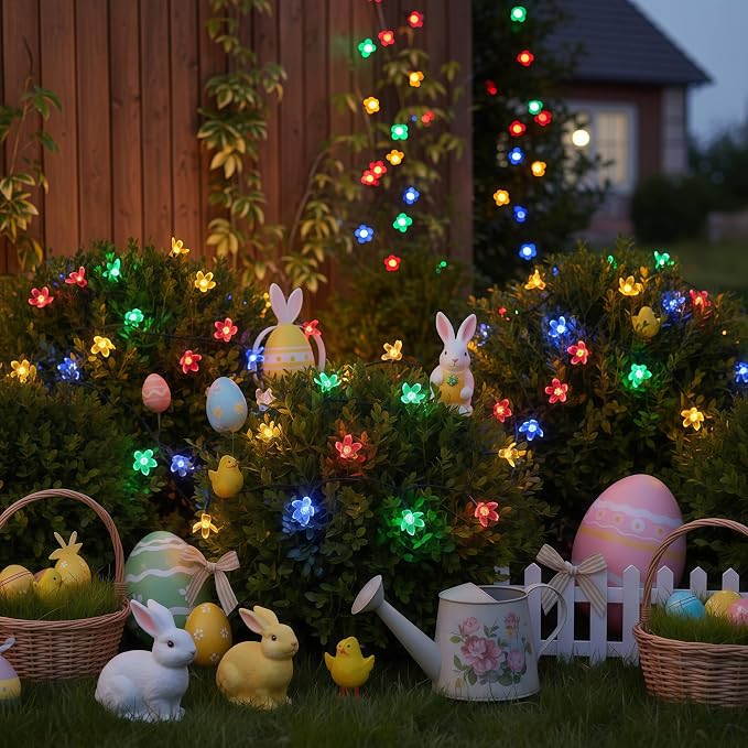 100 Multicolor Cherry Blossom LED String Lights, 33 ft 8 Models USB Powered | Sakura Light, USB Port, Multimode Lighting, 33' Total Length, 1-Strand 100 Lights, 4" Spacing