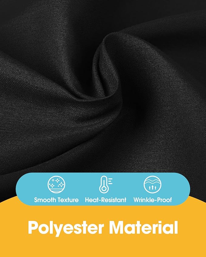 Niuara Black Rectangle Table Cloth - 6 Pack, 60" x 84" Washable Polyester Tablecloth for 5FT Tables, Wrinkle-Resistant Table Cover for Weddings & Parties