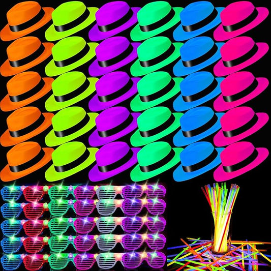 Neon Party Supplies Glow in the Dark Party Supplies for Hora Loca Party Carnival 80's Party Favors Decorations