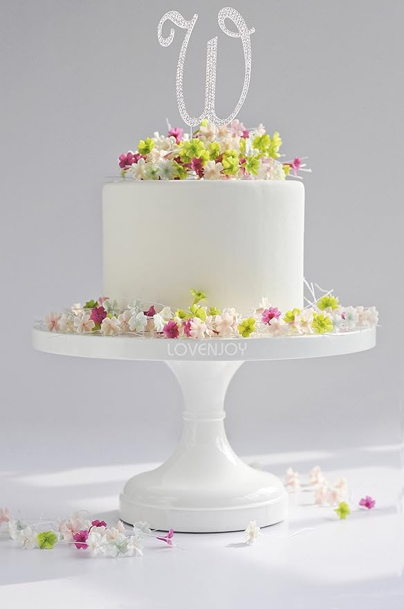 LOVENJOY Gift-Boxed 3.7" Rhinestone Letter W Cake Topper Initial