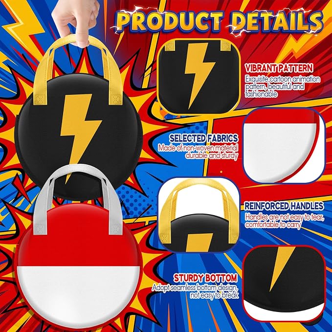 Locmeo 24 Pcs Cartoon Animation Party Favors Bags 11 Inch Anime Birthday Gift Bags Bulk Nonwoven Reusable Tote Bag with Handle for Goodie Snack Treat Cartoon Anime Party Supplies Birthday Decoration