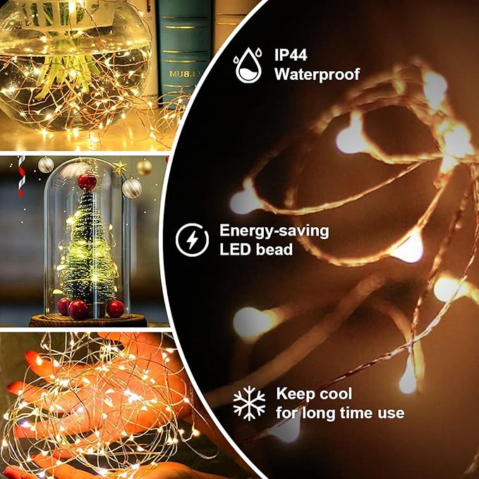 Fairy Lights Plug in,660FT 2000LEDs Waterproof Led String Lights,8 Modes Remote Twinkle Light for Outdoor Indoor Christmas Wedding Birthday Garden Party Decorations,Silver Wire,Warm White