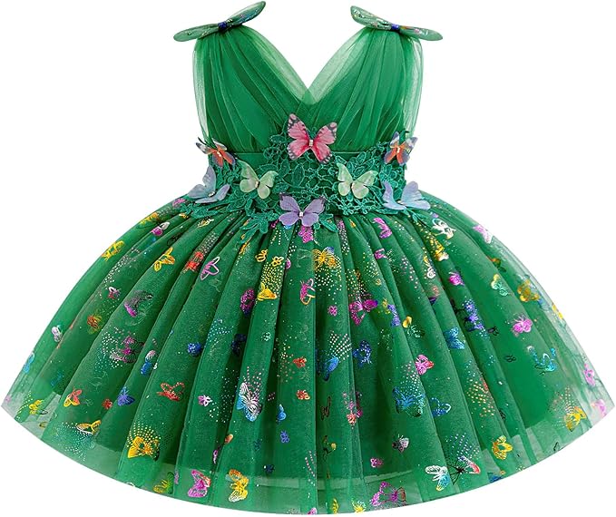 Baby Girls Butterfly Birthday Dress Baby Girl 3D Butterfly Princess Dress Photography Wedding Cake Crush