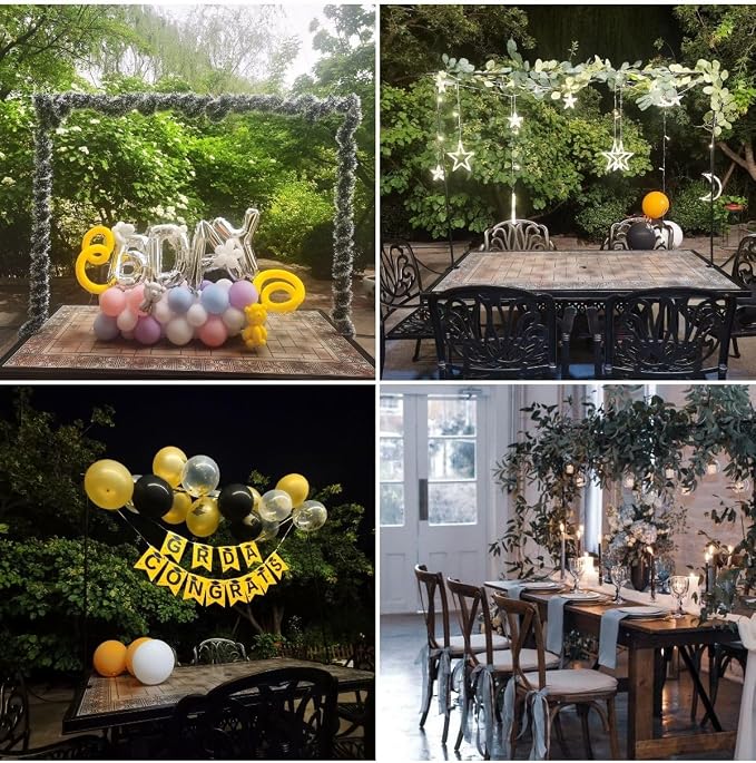 Over The Table Rod Stand with Clamps 49-102" Adjustable Metal Balloon Arch Stand Flower Table Arch Suitable for Birthday,Party,Wedding,Halloween,Xmas Decoration,Sliver Gray