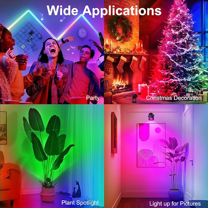 T-SUN Spot Lights Indoor, Led Spot Lights with Smart APP & Remote, Plant Spotlight Indoor Uplights, 16M Colors Floor Light Dimmable Music Sync Timer for Festival Party Tree Decor Home