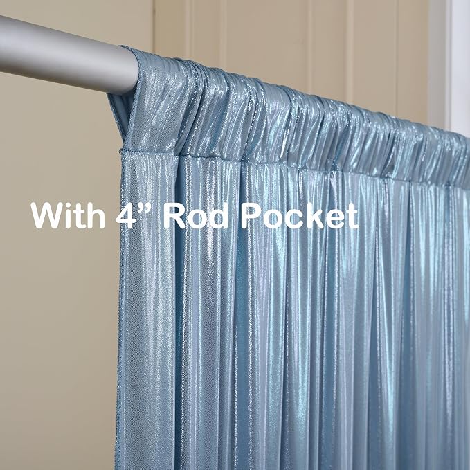 20x10ft Dusty Blue Sequin Backdrop Curtains, Wrinkle Free Glitter Backdrop Drapes for Wedding Parties Photography Stage Decor, Non-Shedding 4 Panels Set (5x10ft Each)