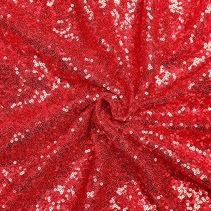Eternal Beauty Red Tablecloth, 60x120 Inch Sequin Christmas Rectangle Table Cover for Mother's Day Cake Dessert Exhibition Party Birthday Events