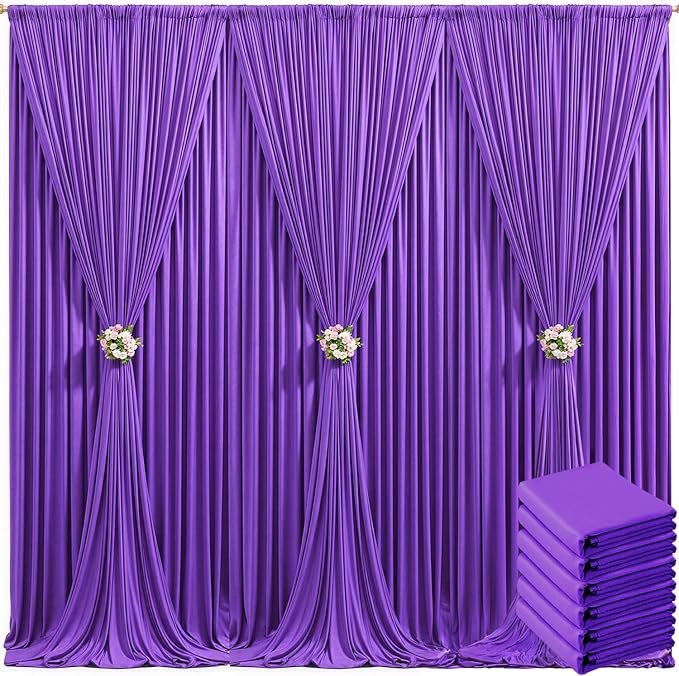 30ft x 10ft Purple Backdrop Curtain for Parties Purple Wrinkle Free Backdrop Drapes Panels for Wedding Mermaid Birthday Party Baby Shower Photo Photography Polyester Fabric Background Decoration