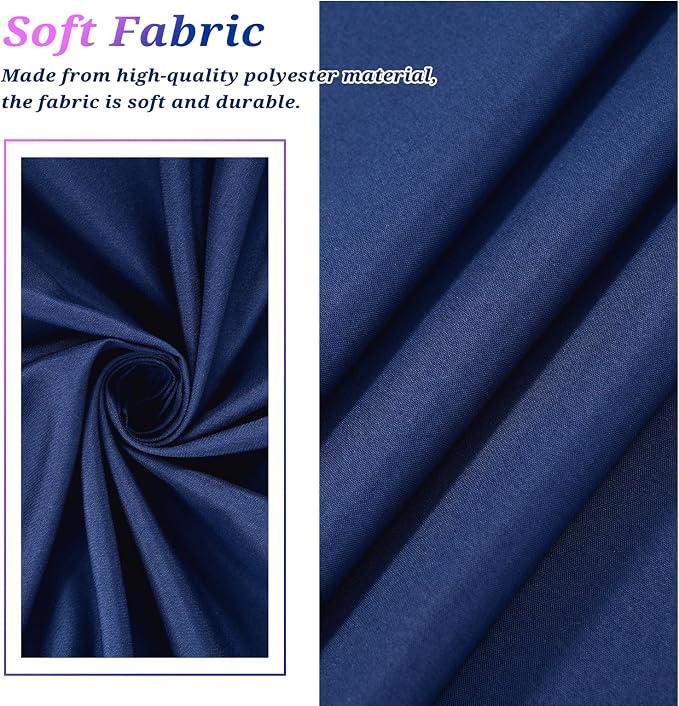 Teruntrue 12 Packs Navy Blue Round Tablecloths 90 inch Round Table Cloth, Washable Polyester Fabric for Wedding Parties Banquet Holiday Dinner Table Decorative, Navy Blue
