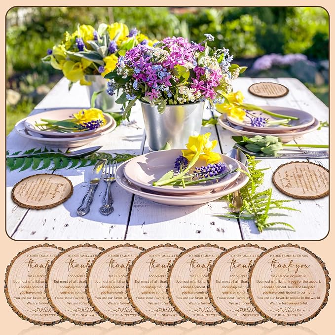 Hushee 200 Pcs Wedding Favors for Guests Natural Cork Coasters Bulk with Organza Bags Rustic Wedding Favors Souvenirs Thank You for Celebrating with Us Return Gifts Bridal Shower Party Decorations