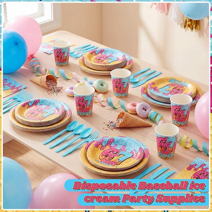 FoldTier 350 Pcs 67 Meme Party Supplies Plates Napkins Fork Paper Cup Ice Cream Disposable Six Seven Themed Tableware Set 6 7 Meme Birthday Party Decorations for Guest Dinner Serves 50
