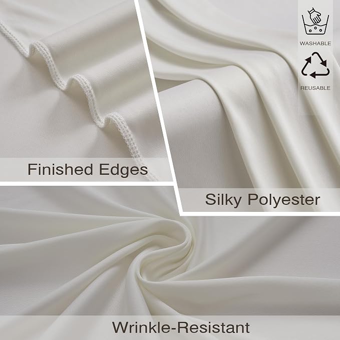 50ftx10ft Wrinkle Free Beige Backdrop Curtains for Parties, 10 Panels 5x10ft Silky Polyester Photo Backdrop Drapes Back Drop Cloth Drapery for Wedding Birthday Photography Backgrpund