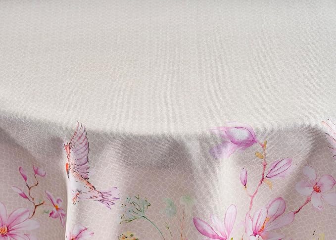 Maison d' Hermine Table Cloth Round Table 100% Cotton 63 Round Inches Tablecloth Reusable Decorative for Dining Kitchen Room Farmhouse Party Home Hotel Restaurant Spring Summer - Magnolia Mornings