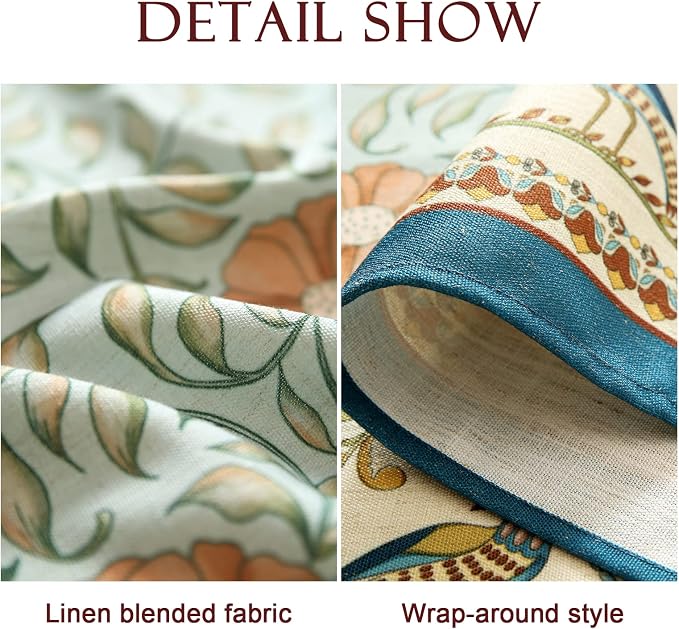 patdrea Vintage French Linen Tablecloth,Rectangular,110"x63"-Wensel | Italian Provencal Table Cloth for Rectangle Table,Colorful Floral Patterned,Dining Room Tea Party Thanksgiving Decor