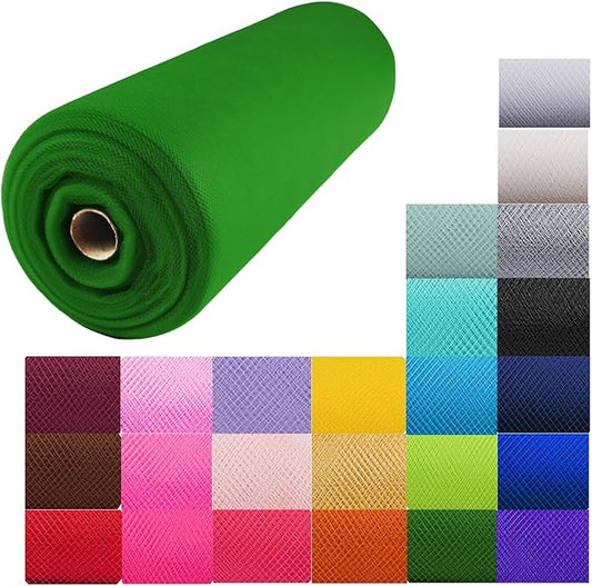 Craft And Party, 54 Inch by 40 Yards (120 ft) Emerald Green Fabric Tulle Roll, Fabric Tulle Bolt for DIY Tutu Skirt, Wedding and Decoration (Emerald Green)