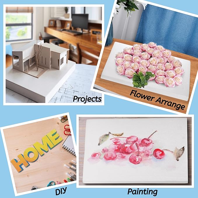 YOUEON 7 Pack Craft Foam Blocks, 17x11x1 Inch White Foam Rectangle Blocks, Polystyrene Sheets, EPS Boards for Arts and Crafts, Sculpting, Modeling, School, Home