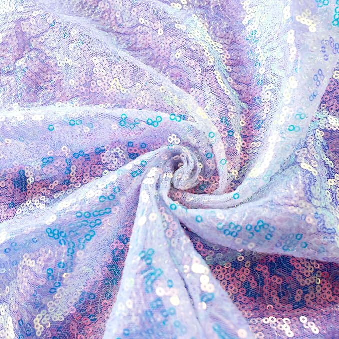 Sugargirl Mermaid Lavender Sequin Backdrop Curtain 2 Panels 2FTx8FT Glitter Mermaid Lavender Background Drapes Sparkle Photography Backdrop for Party Wedding Birthday Wall Decoration