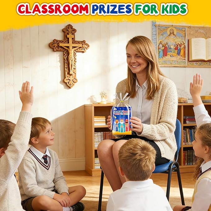 ZMLM 24 Pack Christian Coloring Books for Kids with Crayons,Party Favors for Kids 4-8, Goodie Bags Stuffers for Toddlers, Classroom Prizes Birthday Return Gifts (Christian)
