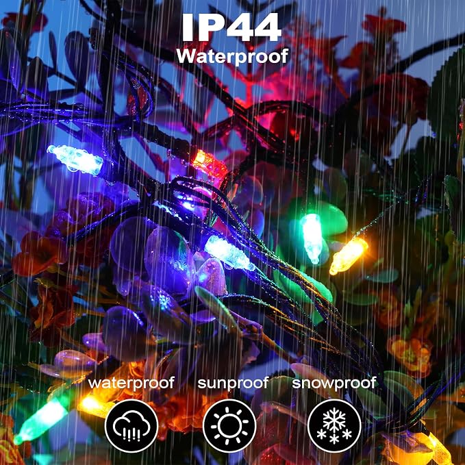 Christmas Lights - 98ft 2 Pack 150 Count Connectable Waterproof Led Fairy Lights Bulbs for Indoor Outdoor Christmas Tree Wedding Valentine's Day Decor (Multicolor, 150 Count - 2 Pack)