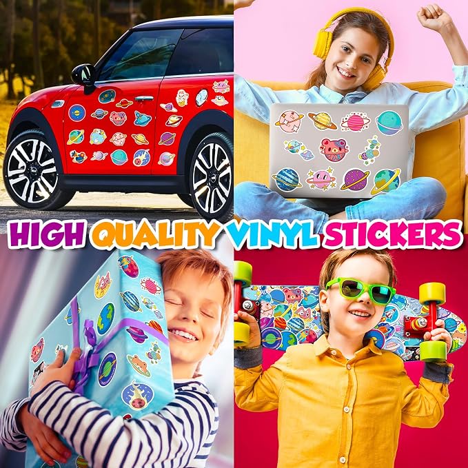 172 Pcs Outer Space Theme Stationery Set Astronaut spaceship rocket 36pencils 36erasers 100Stickers for Space Birthday Party Classroom School Reward Gift Prizes Goodie Bags Stuffers Office (space)