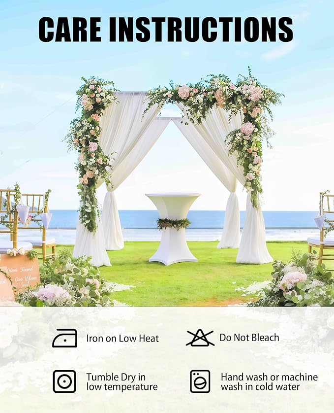 Cocktail Table Covers - 4 Pack 32x43 Inch Table Cloth - Black Fitted Stretch Spandex Round High Top Tablecloth for Party, Bar, Birthday, Pub, Banquet