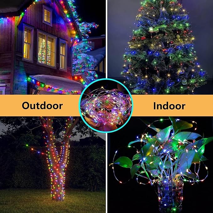Warm White ⇋ Multicolor 66Ft 200LED Christmas Fairy Lights Plug in with Remote, Waterproof String Lights Outdoor Indoor 10 Modes with Timer, Twinkle Lights for Girl's Room Garden Christmas Decorations