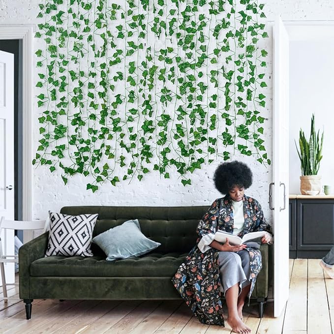 Freyalife Fake Vines for Room Decor(72Pack518Ft) Aesthetic Artificial Plant Ivy Leaves Hanging Greenery Garlands for Home Bedroom Wall Wedding Christmas Party Office patio Indoor, Outdoor Garden Décor