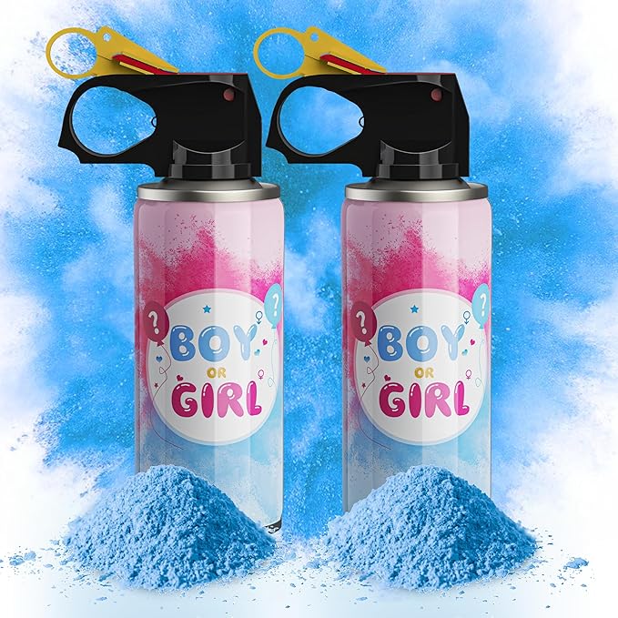 POPUPARTY Gender Reveal Fire Extinguisher Color Blasters, 2 Blue Blasters for Baby Boy Gender Reveal