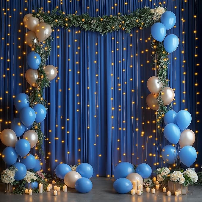 10x12 ft Royal Blue Backdrop Curtain Panels for Wedding Parties, Wrinkle Free Polyester Photo Backdrop Drapes 12 ft Long Back Drop Cloth for Birthday Photography Background Party Backdrop