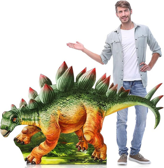 Colingmill 4 ft Life Size Stegosaurus Dinosaur Cardboard Standup Cutout Jurassic Birthday Party Decoration Photo Prop PVC Cutout Dinosaur Theme Party Photo Prop for Animal Jurassic Theme Supply